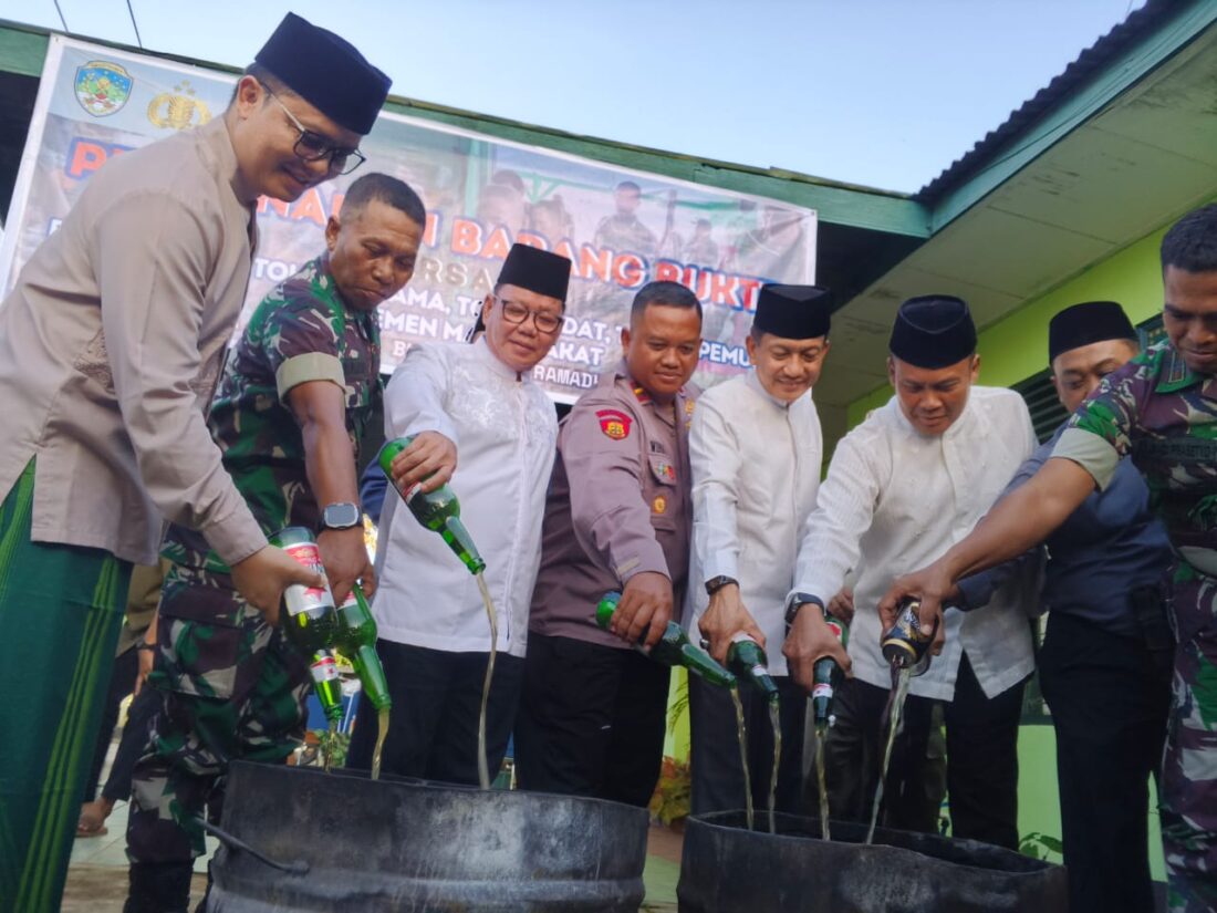 Operasi Penertiban, Satpol PP Tana Tidung Amankan dan Musnahkan Ratusan Miras